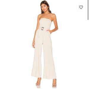 NWT REVOLVE Margo belted jumpsuit, neutral Small